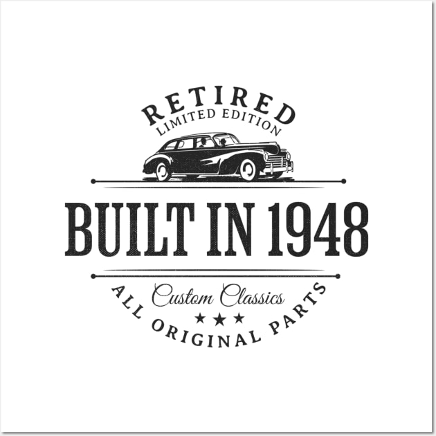 1948 Retired Parts Retirement Birthday Wall Art by Contentarama